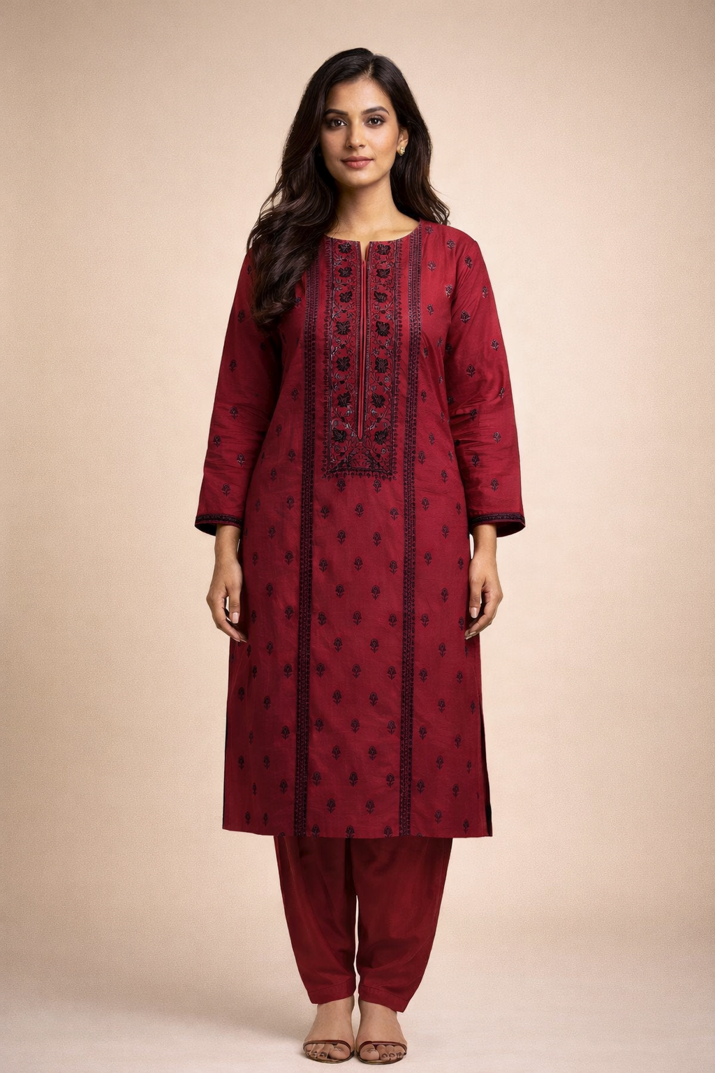 2 PIECE - EMBROIDERED LAWN SUIT SV1-150