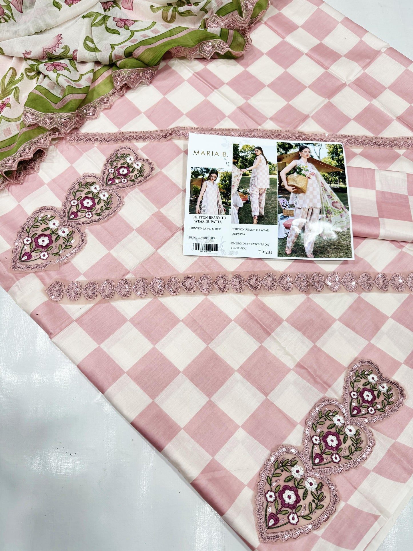 MARIA B LUXURY LAWN 3PC CHIFFON DOPATTA