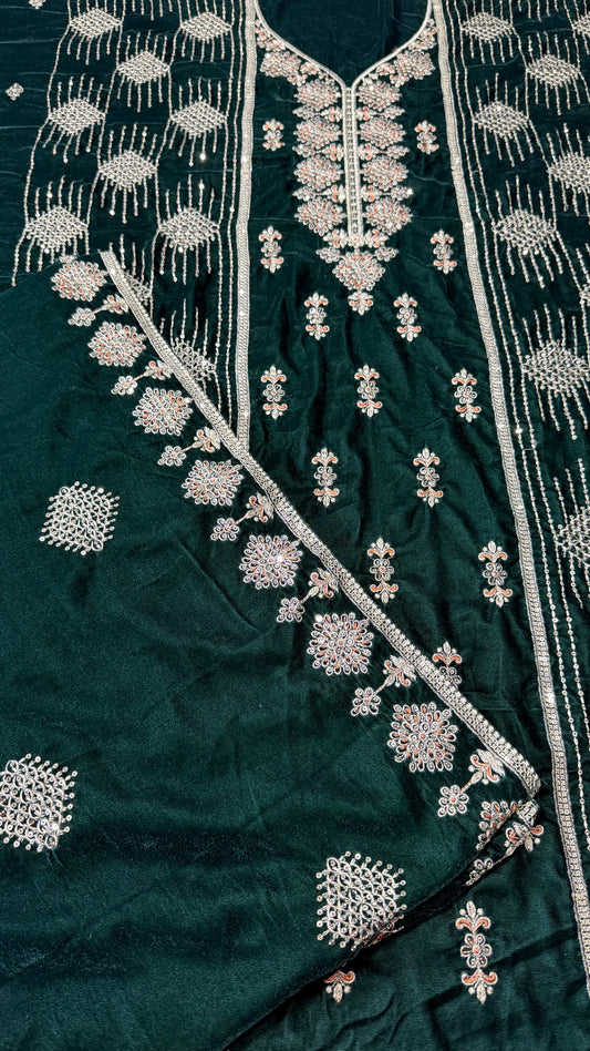 VELVET EMBROIDERED 3-PIECE TZAJ-268