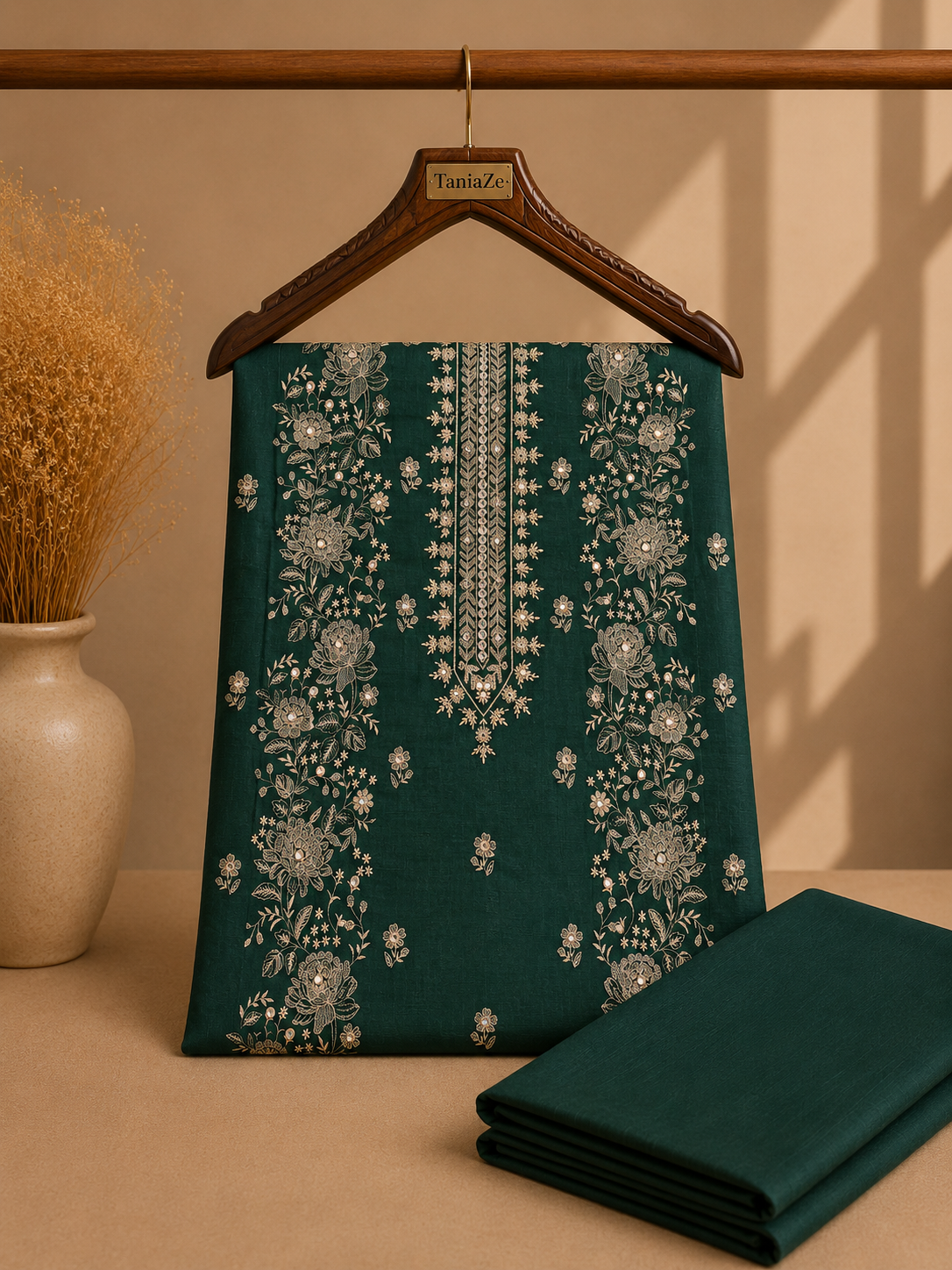 KHADDAR EMBROIDERED 2PC