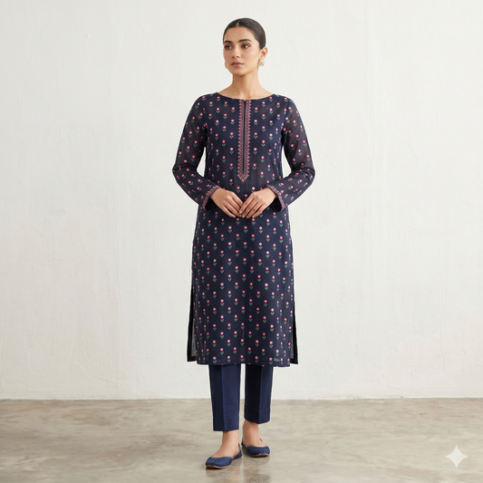 2 PIECE - EMBROIDERED LAWN SUIT SCV1-1795