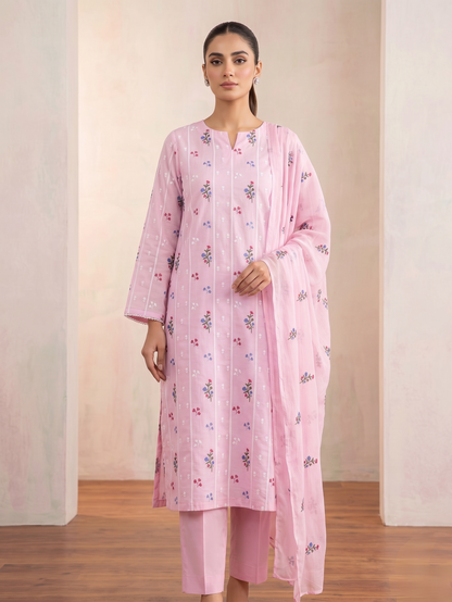 LAWN EMBROIDERED 3PC CHIFFON DOPATTA