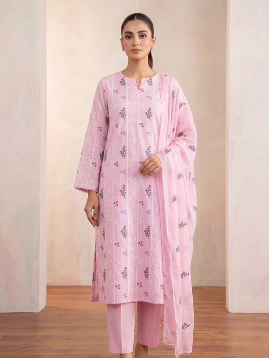 LAWN EMBROIDERED 3PC CHIFFON DOPATTA