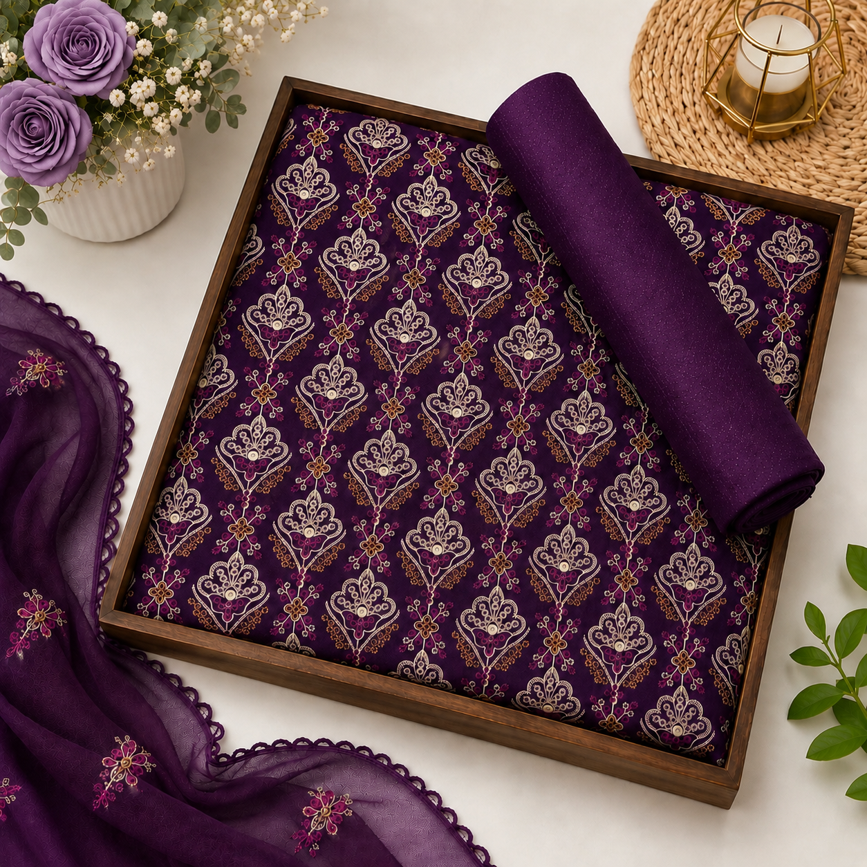 KARANDI EMBROIDERED 3-PIECE TZAJ-329