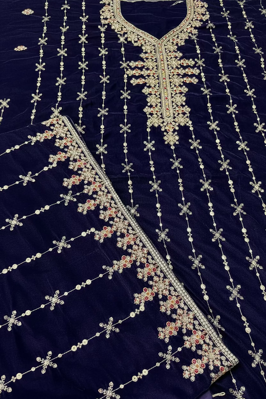 VELVET EMBROIDERED 3-PIECE TZAJ-262