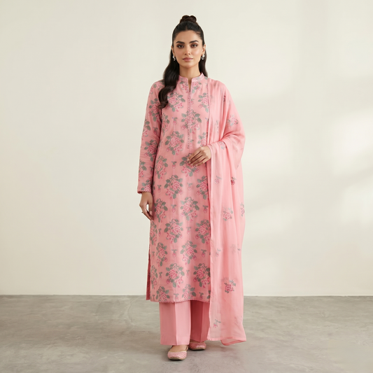 LAWN EMBROIDERED 3PC CHIFFON DOPATTA
