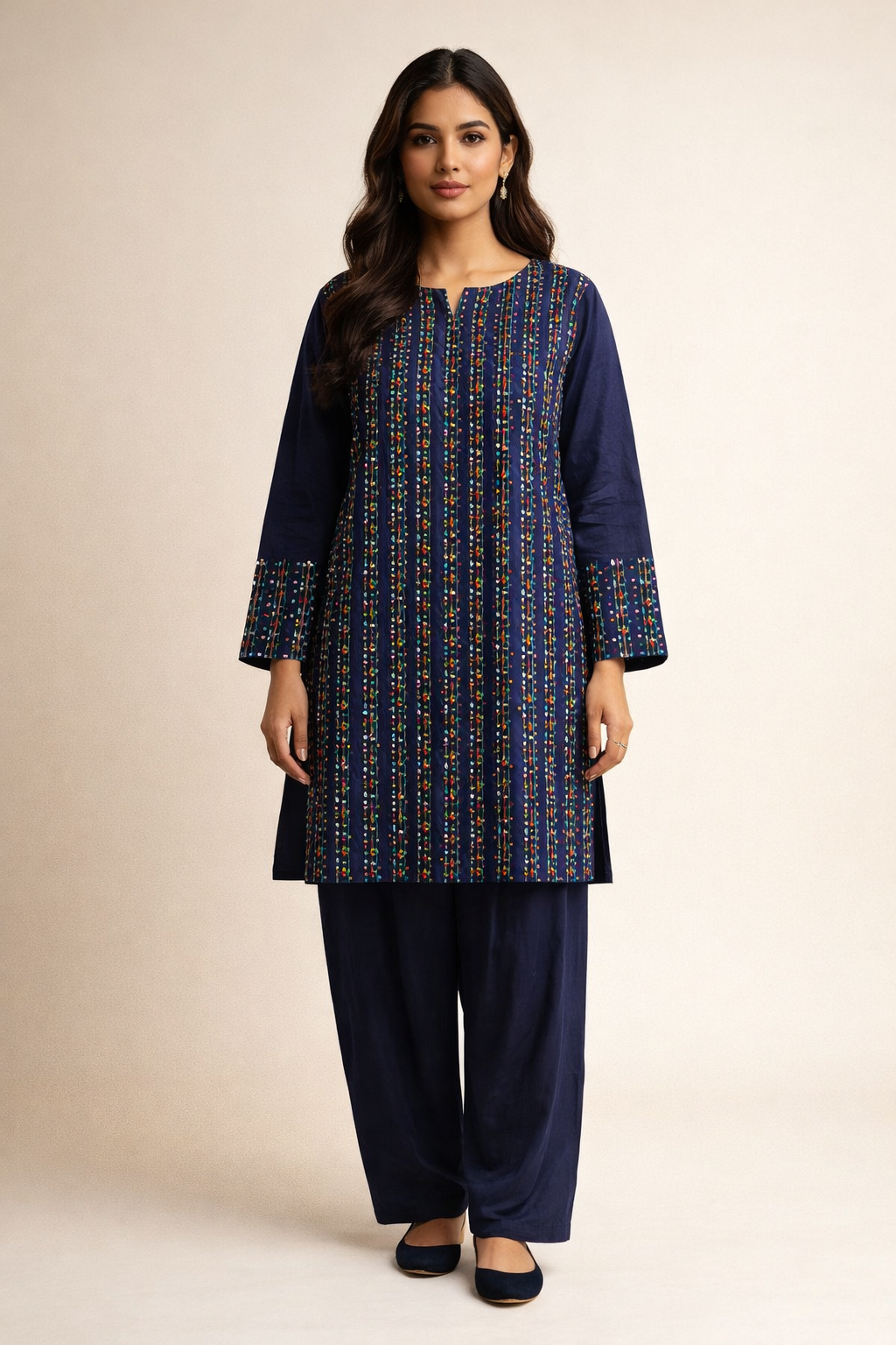 2 PIECE - EMBROIDERED LAWN SUIT SCV1-1536