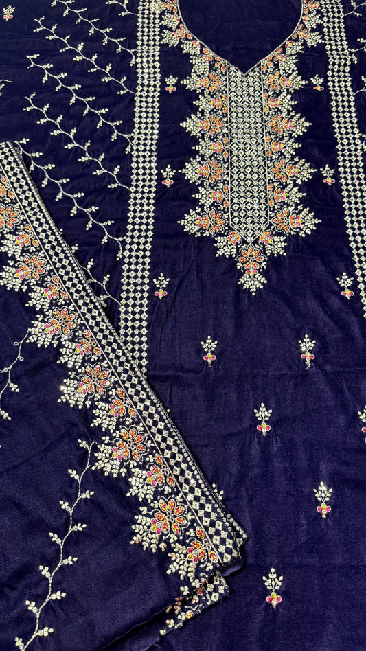 VELVET EMBROIDERED 3-PIECE TZAJ-231