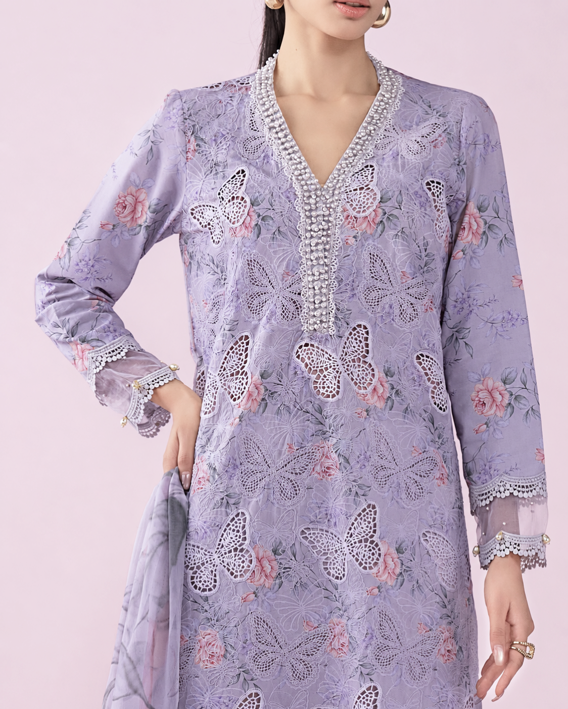 MARIA B LUXURY LAWN 3PC CHIFFON DOPATTA