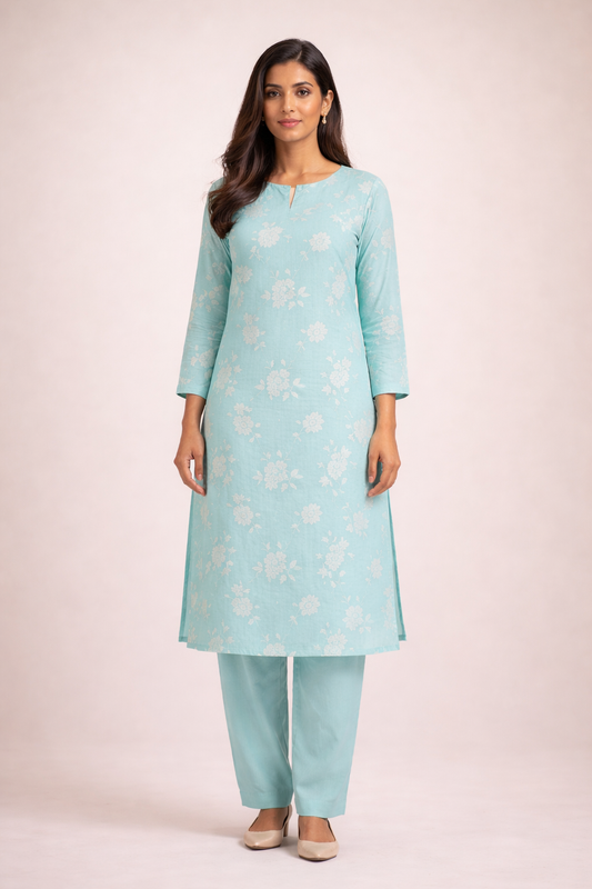 2 PIECE - EMBROIDERED LAWN SUIT SCV1-1541