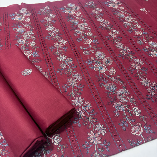 2 PIECE - EMBROIDERED LAWN SUIT SCV1-1718
