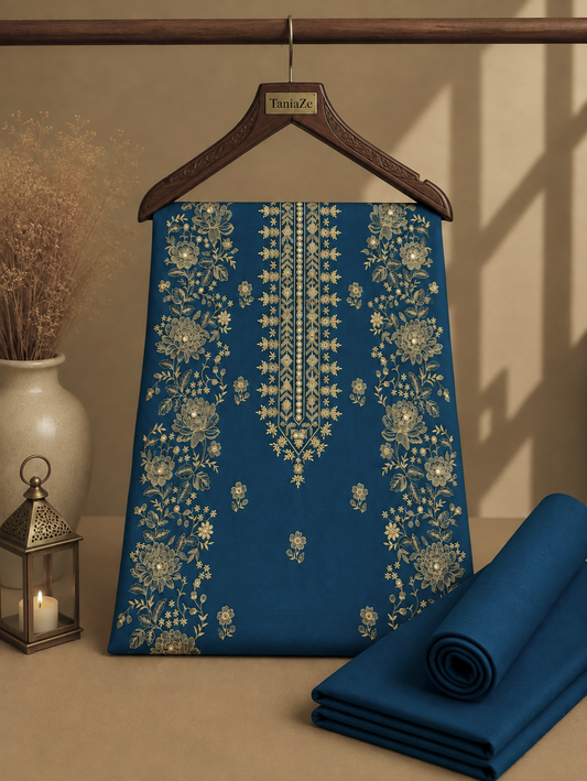 Zinc Khaddar Embroidered 2-Piece Suit – Design 207