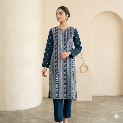 2 PIECE - EMBROIDERED LAWN SUIT SCV1-1802