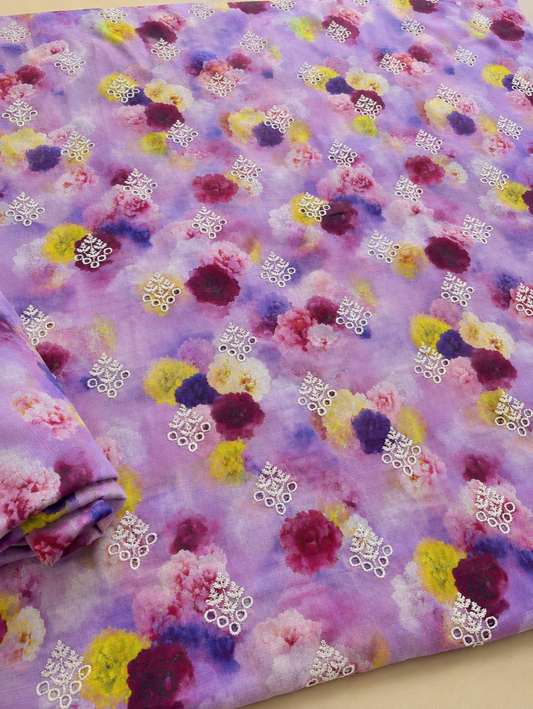 2 PIECE - PRINTED CHICKENKARI LAWN SUIT SCV2-254