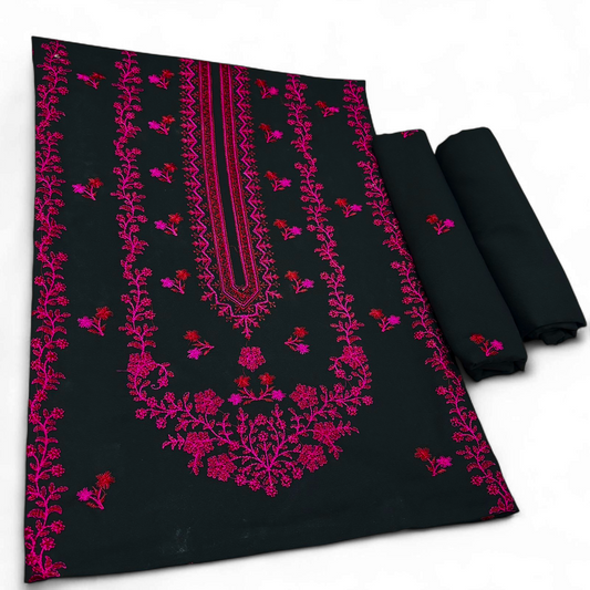 KARANDI EMBROIDERED 2-PIECE BLACK WKU-325