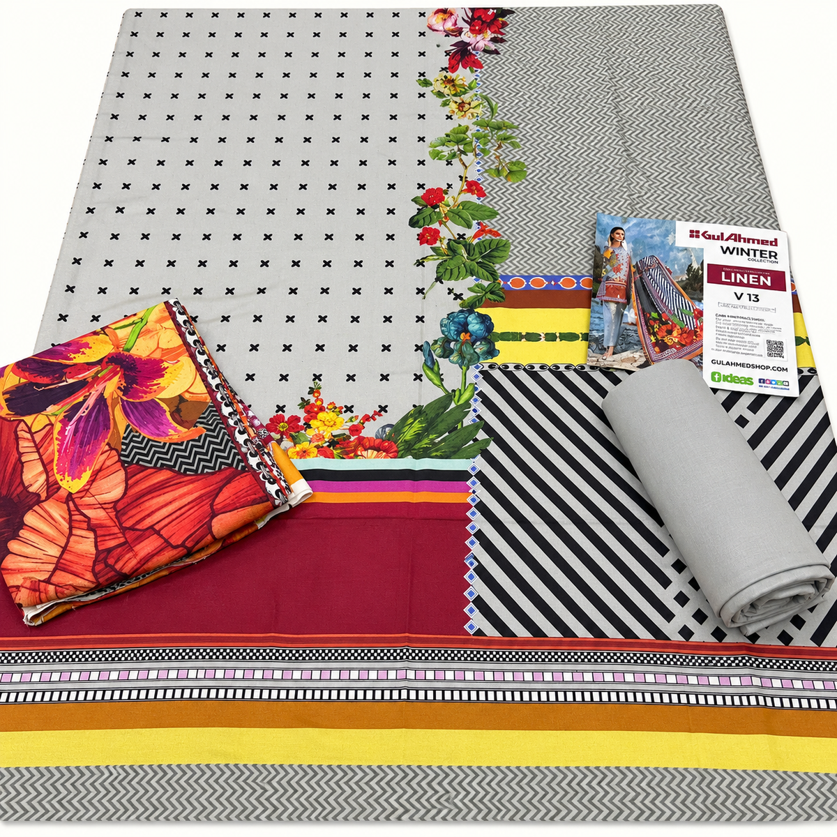 Gul Ahmed linen printed 3pc