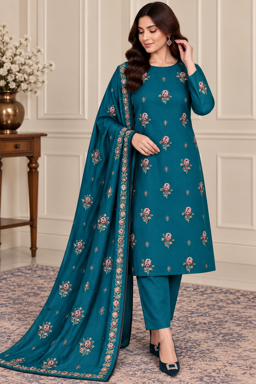 DHANAK EMBROIDERED 3-PIECE ZINC WPM-792