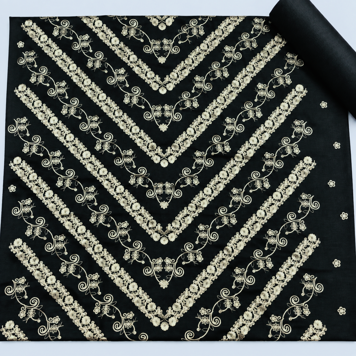 Black Khaddar Embroidered 2-Piece Suit – Design 308