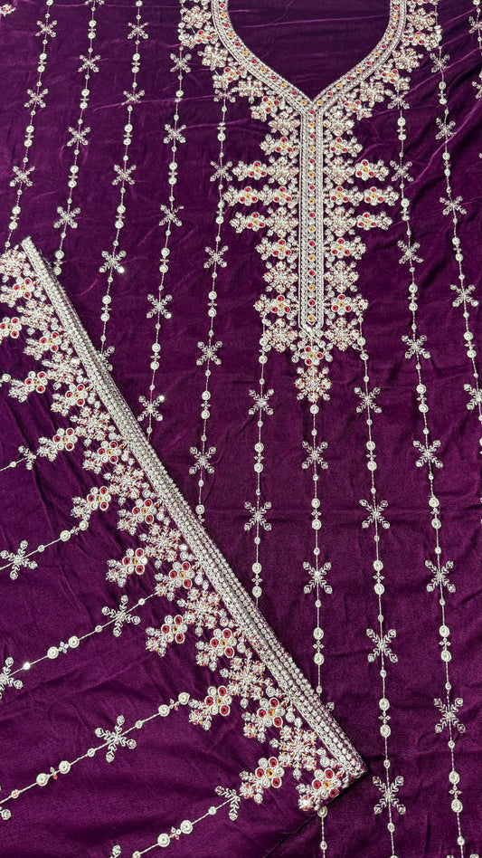 VELVET EMBROIDERED 3-PIECE TZAJ-261