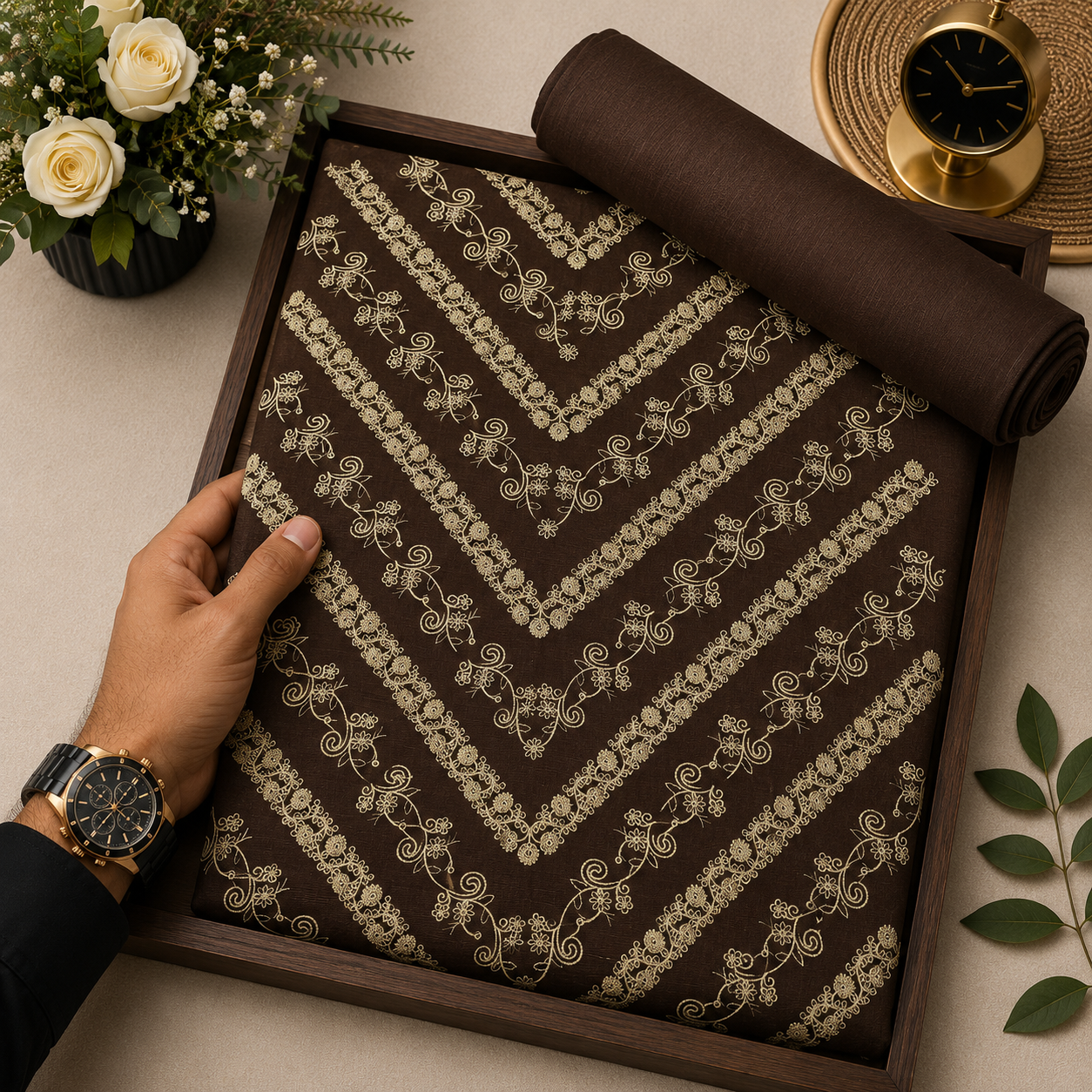 KHADDAR EMBROIDERED 2PC
