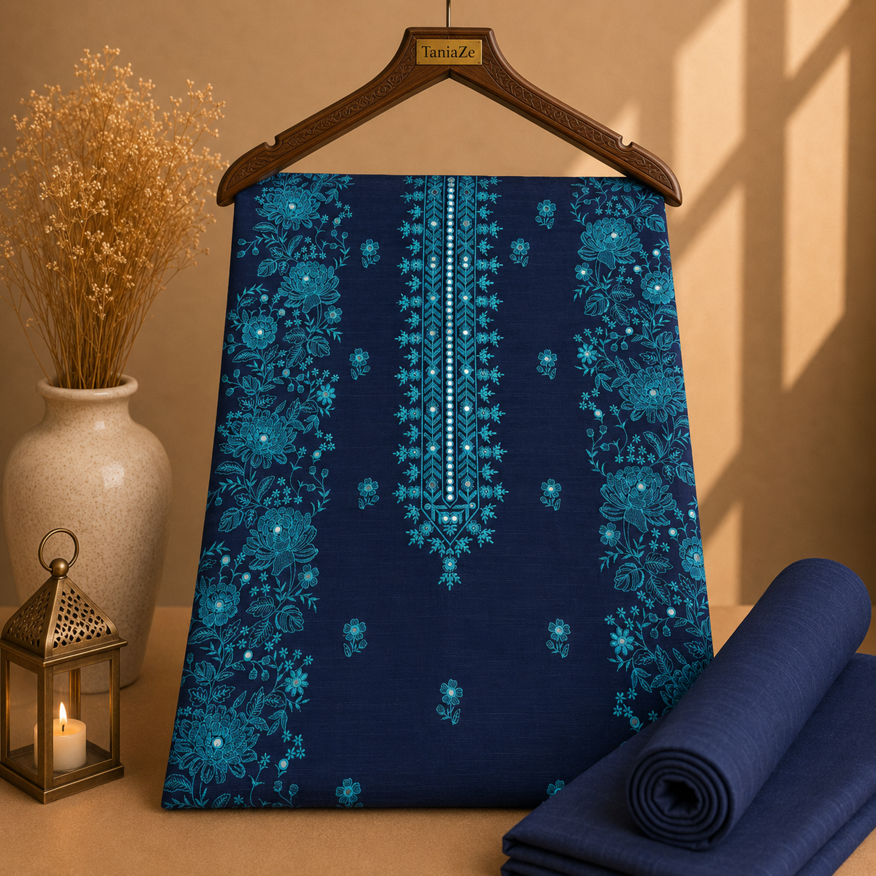 KHADDAR EMBROIDERED 2PC