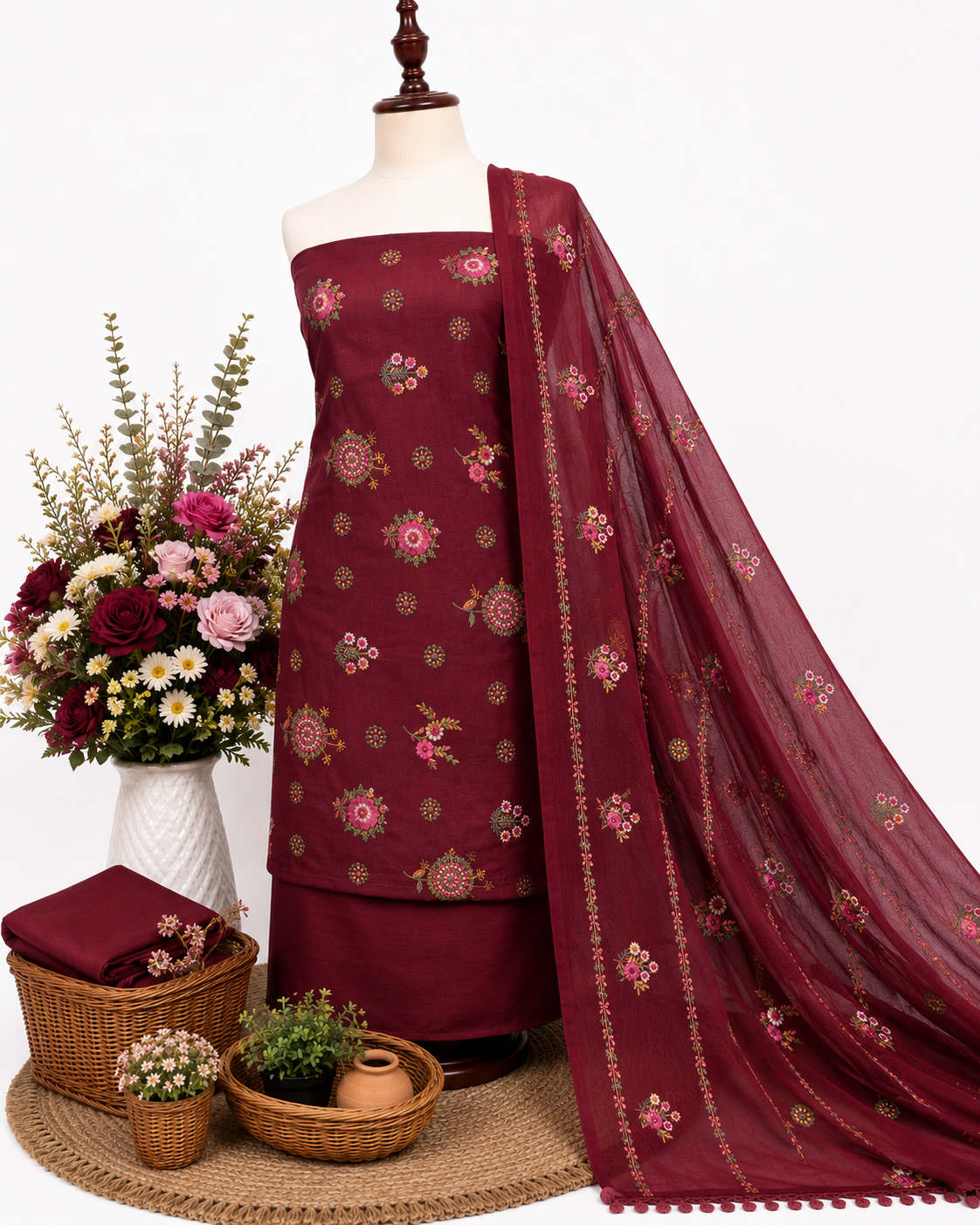 KARANDI EMBROIDERED 3-PIECE TZAJ-372