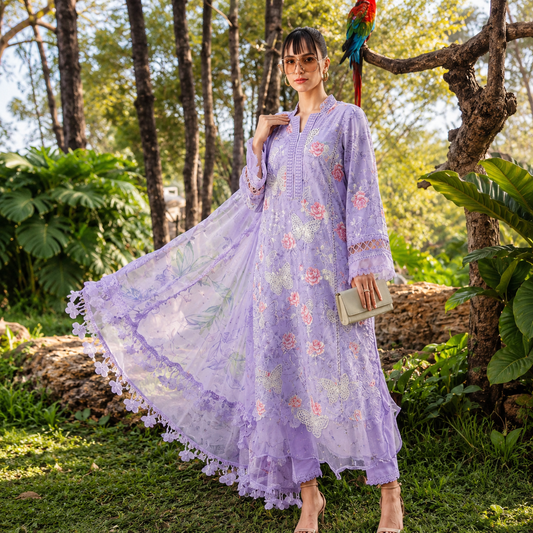 MARIA B LUXURY LAWN 3PC CHIFFON DOPATTA