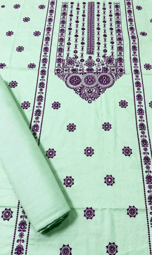 Mint Green Khaddar Embroidered 2-Piece Suit – Design 172