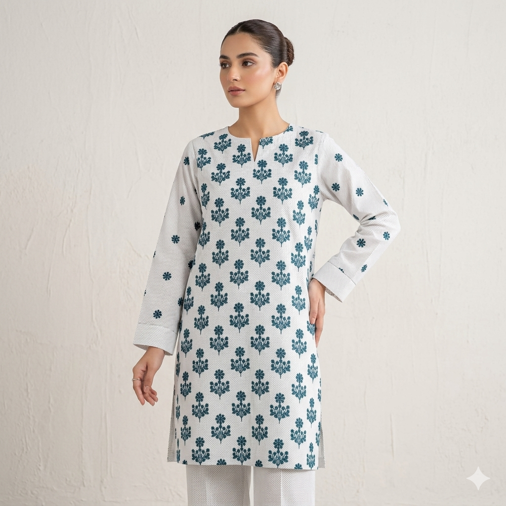 2 PIECE - PRINTED EMBROIDERED LAWN SUIT SCV2-222