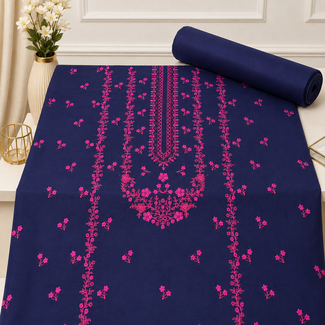 KHADDAR EMBROIDERED 2PC