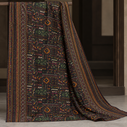 Inaya printed khaddar stitched 3 piece suit with khaddar dupatta - TANIAZE
