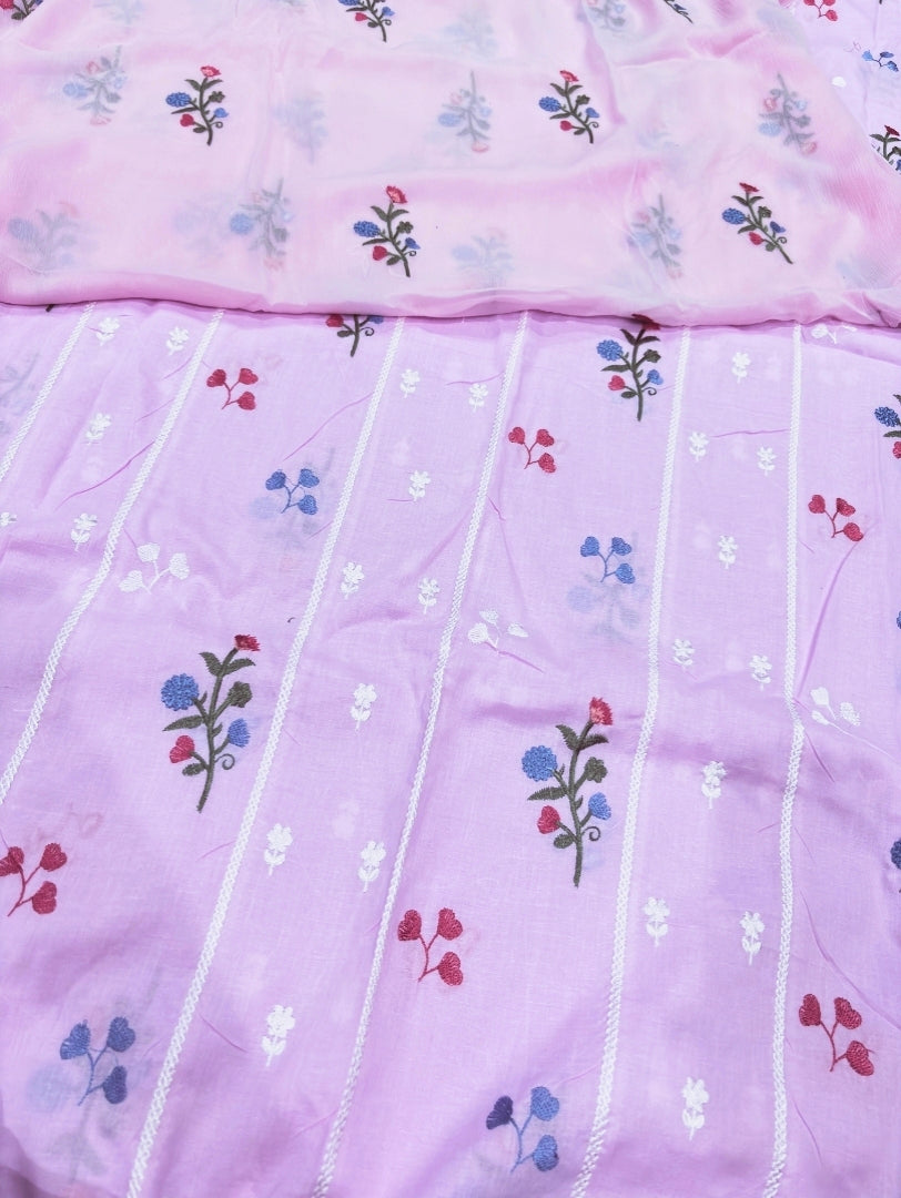 LAWN EMBROIDERED 3PC CHIFFON DOPATTA