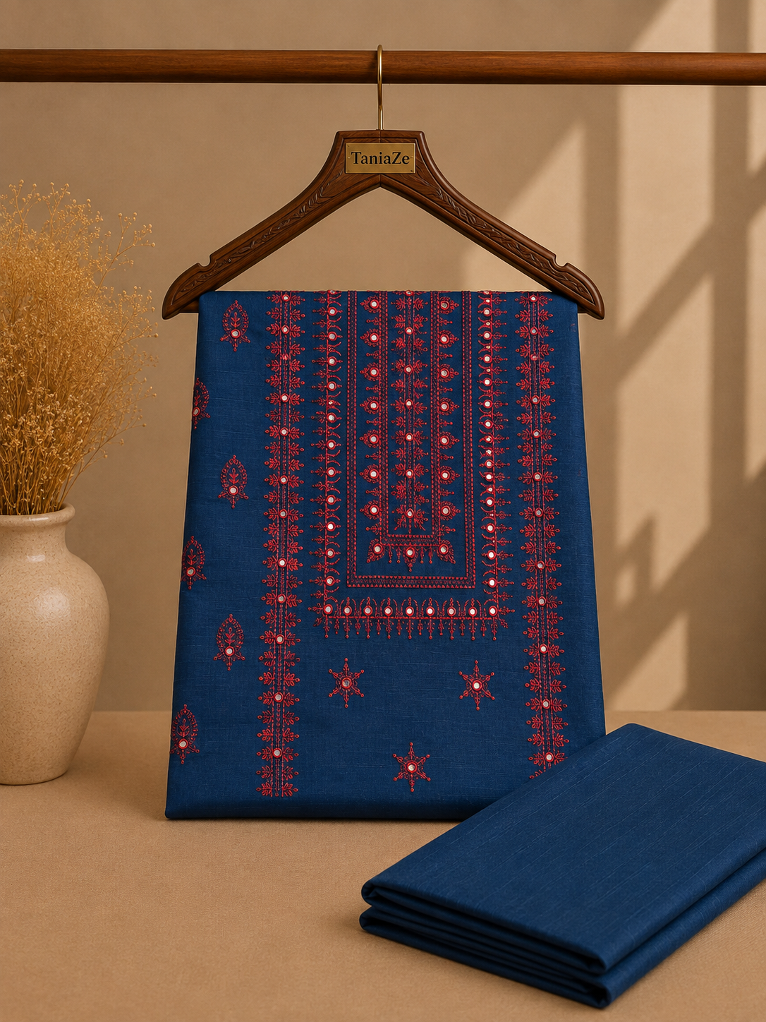 KHADDAR EMBROIDERED 2PC