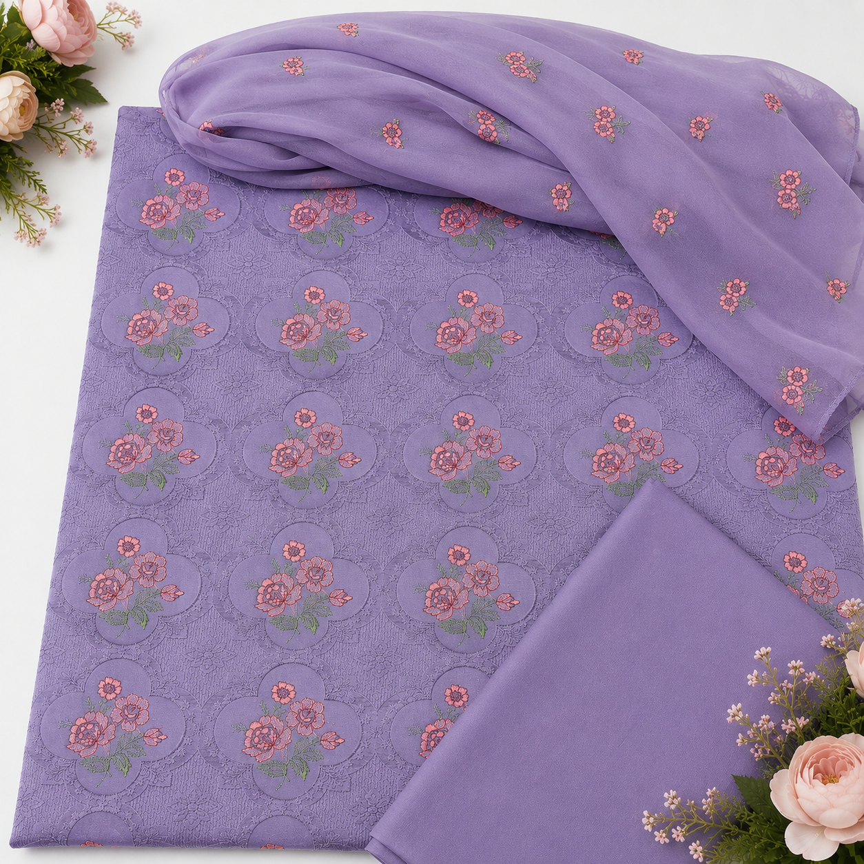 KARANDI EMBROIDERED 3-PIECE TZAJ-302