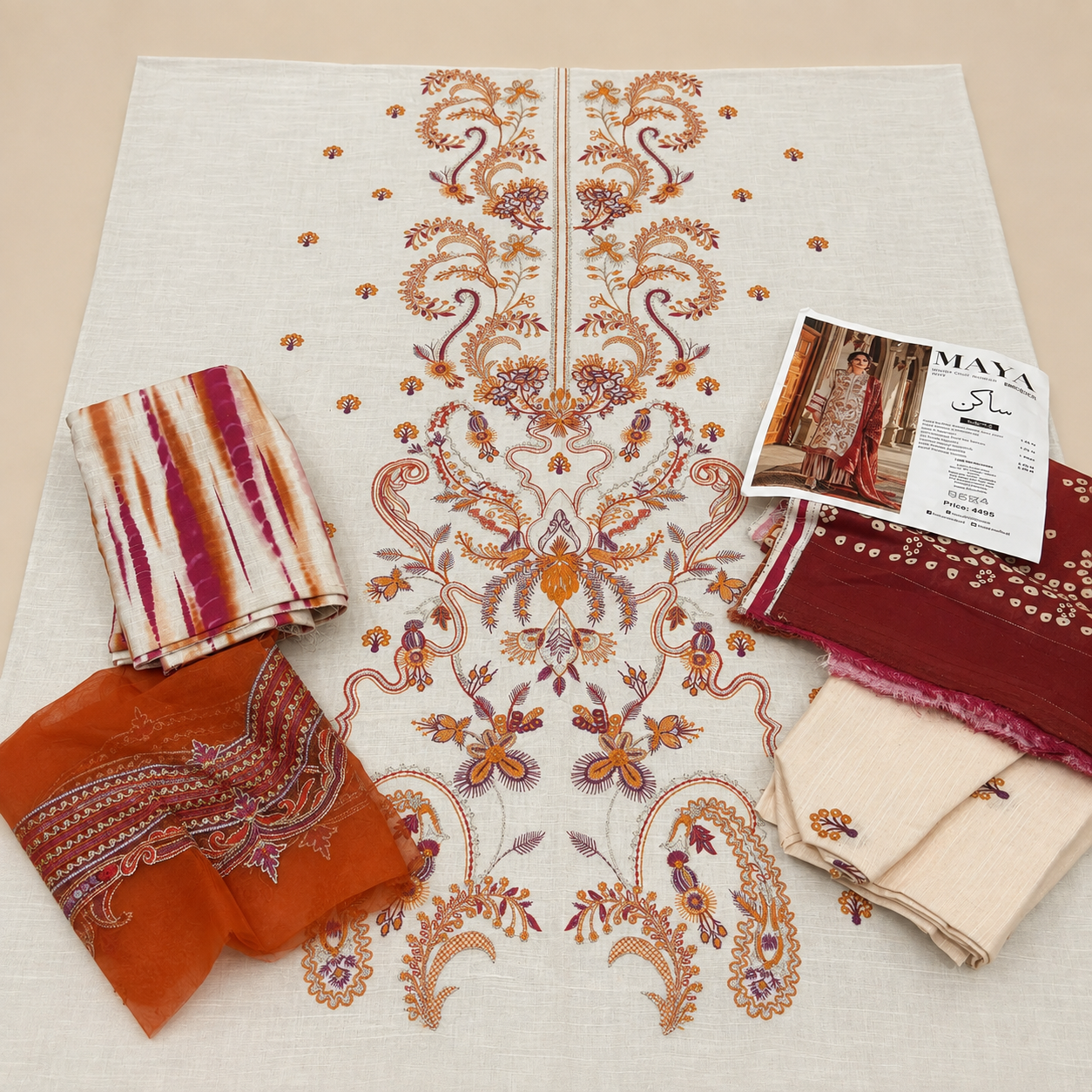 Khaddar embroidered 3pc