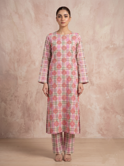 2 PIECE - PRINTED EMBROIDERED LAWN SUIT SCV2-234