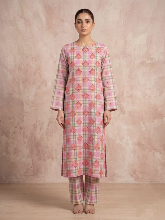 2 PIECE - PRINTED EMBROIDERED LAWN SUIT SCV2-234