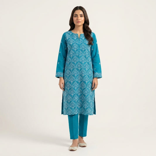 2 PIECE - EMBROIDERED LAWN SUIT SCV1-1801