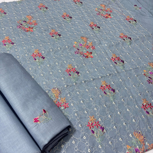 2 PIECE - EMBROIDERED LAWN SUIT SCV1-1655