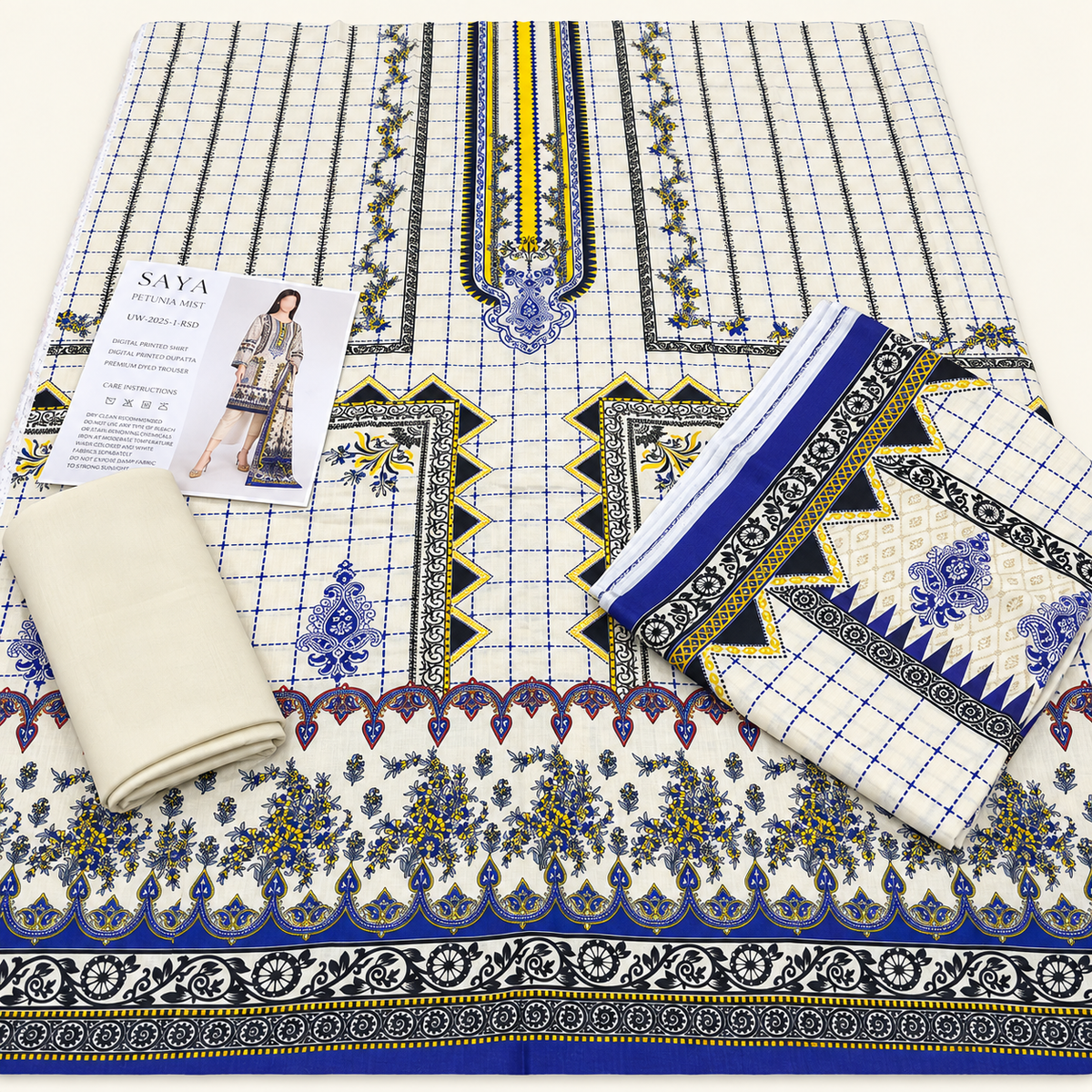 Saya linen printed 3pc