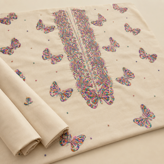 2 PIECE - EMBROIDERED LAWN SUIT SCV1-1830