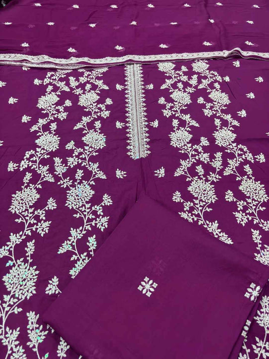 BAREEZE LAWN EMBROIDERED 3PC CHIFFON DOPATTA TZAJ-172