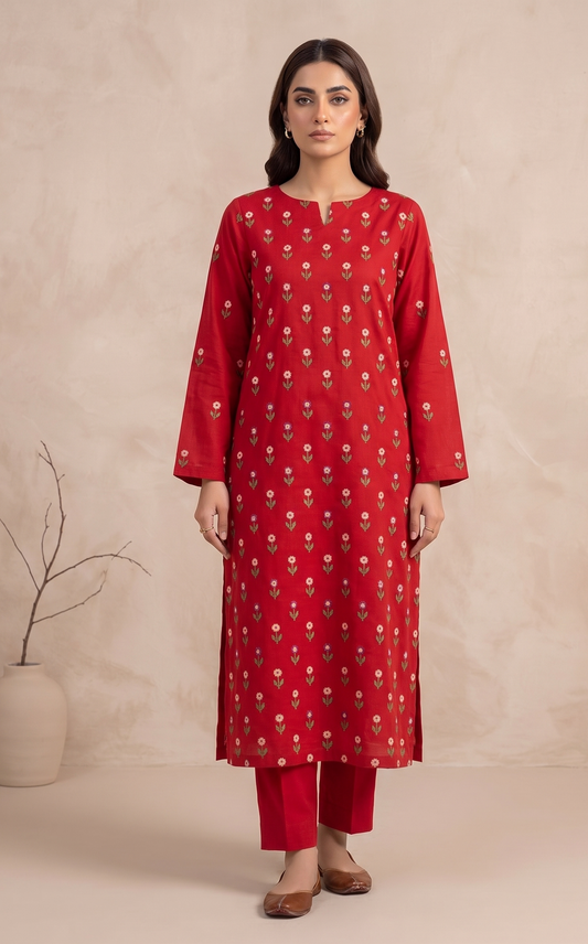 2 PIECE - EMBROIDERED LAWN SUIT SCV1-1816