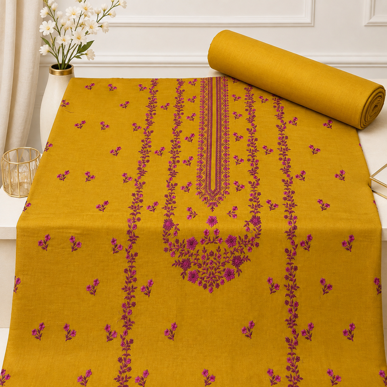 KHADDAR EMBROIDERED 2PC