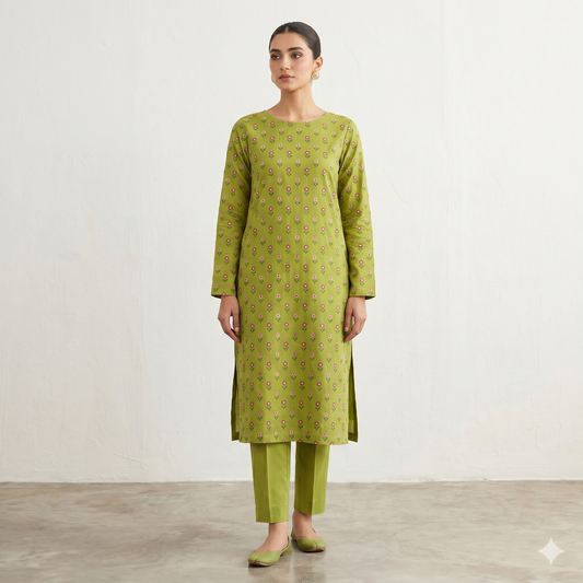 2 PIECE - EMBROIDERED LAWN SUIT SCV1-1797