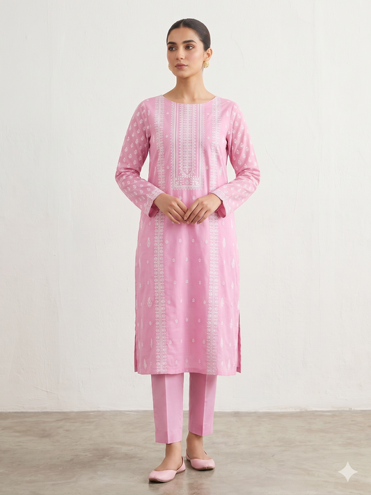 2 PIECE - EMBROIDERED LAWN SUIT SCV1-1792