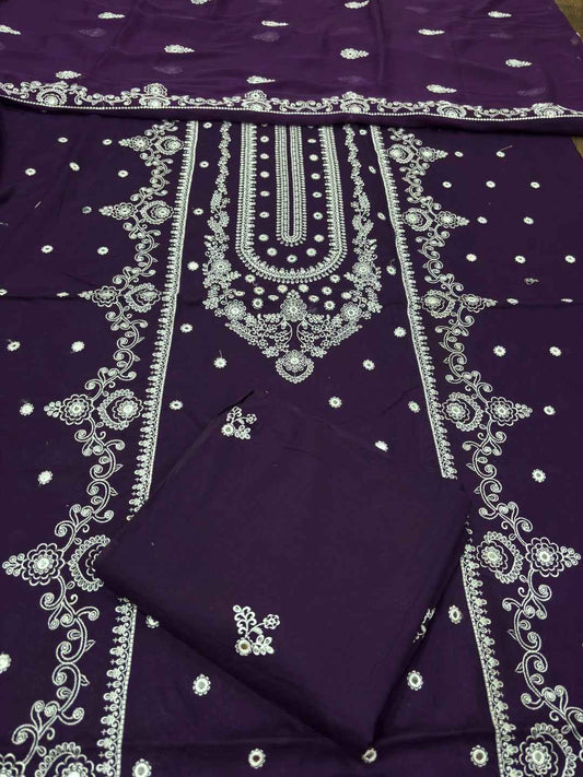 BAREEZE LAWN EMBROIDERED 3PC CHIFFON DOPATTA TZAJ-165