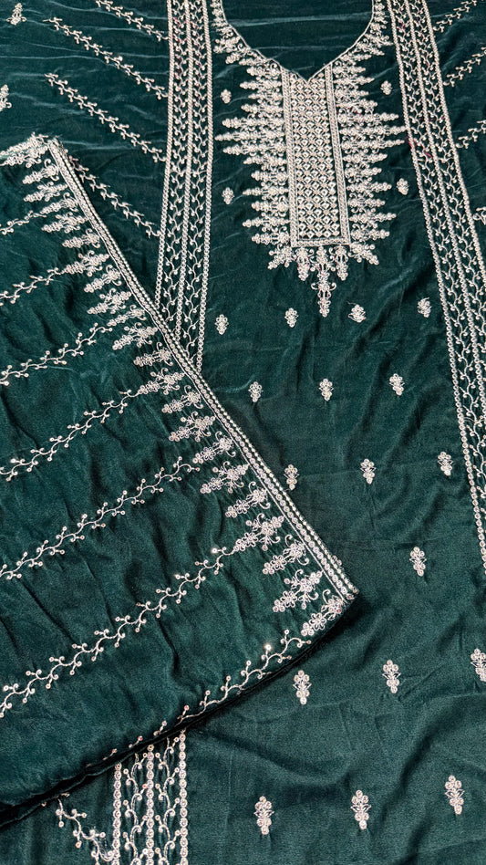 VELVET EMBROIDERED 3-PIECE TZAJ-238