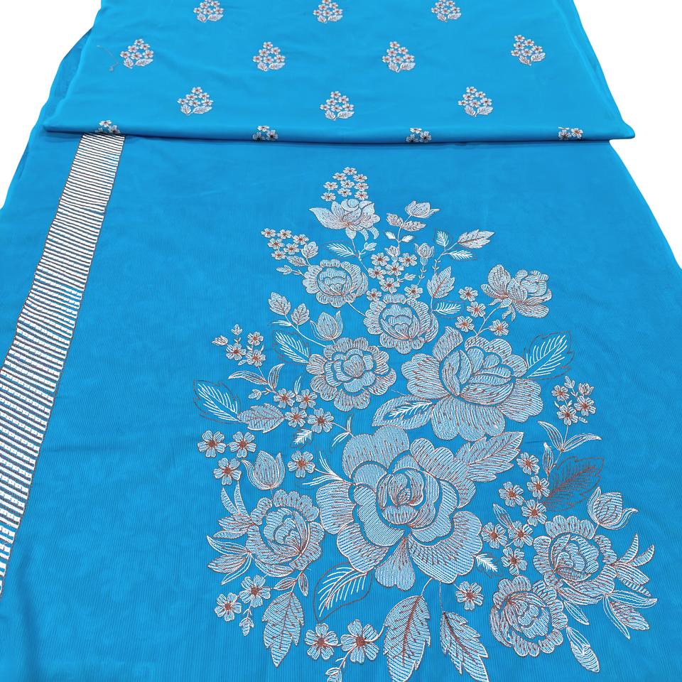 Lawn Embroidered 3-Piece Suit Doria Lawn Dupatta – Image 1 | TANIAZE