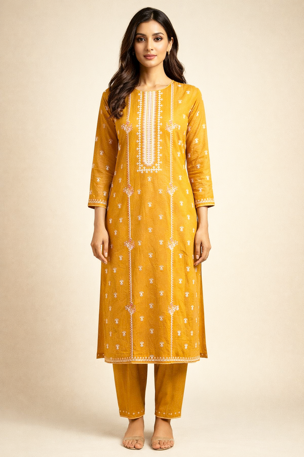 2 PIECE - EMBROIDERED LAWN SUIT SV1-156